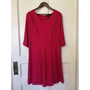 Eloquii Fit and Flare A-Line Dress Womens Size 16 Pink Career Business Party
